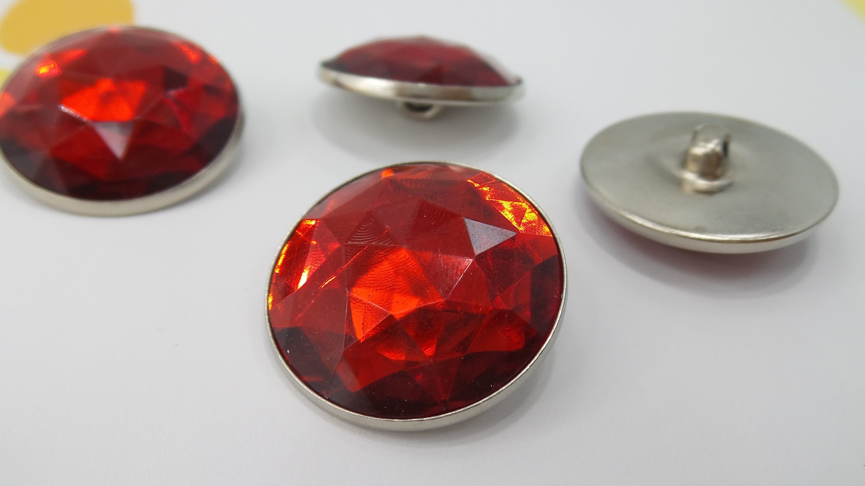 GORGEOUS RED GEM 1-1/8" Metal Buttons for Clothing / Blazer Butt…