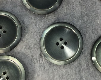QUALITY 1-1/4" Shiny Grey Buttons ITALIAN Vintage Sewing Button for Clothing / Coat & Jacket Buttons / Designer Decorative Buttons 651