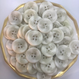 QUALITY 7/8&quot; Winter White Buttons ITALIAN Vintage Sewing Button for Clothing / 4 hole Buttons / Designer Buttons 631
