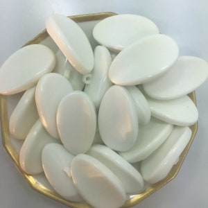 Almond LARGE White Shank Buttons ITALIAN Vintage Sewing Button for Clothing / Coat & Jacket Buttons / Designer Decorative Buttons 637