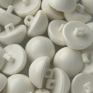 Snow White Dome Shank Buttons 7/8&quot; ITALIAN Vintage Sewing Button for Clothing / Coat & Jacket buttons / Decorative Designer Buttons 1082