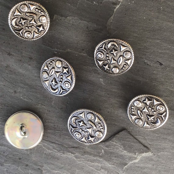 Metal Blazer Button Suit Coat Buttons Lion Head Embossed Fastener Sewing Accessories Pack of 10 Silver, 15mm