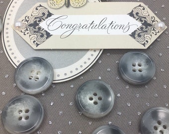 QUALITY 13/16" Light Grey Buttons ITALIAN Vintage Sewing Button for Clothing / Coat & Jacket Buttons / Designer Decorative Buttons 580