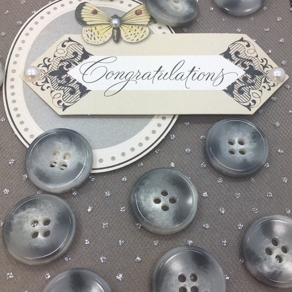 QUALITY 13/16" Light Grey Buttons ITALIAN Vintage Sewing Button for Clothing / Coat & Jacket Buttons / Designer Decorative Buttons 580