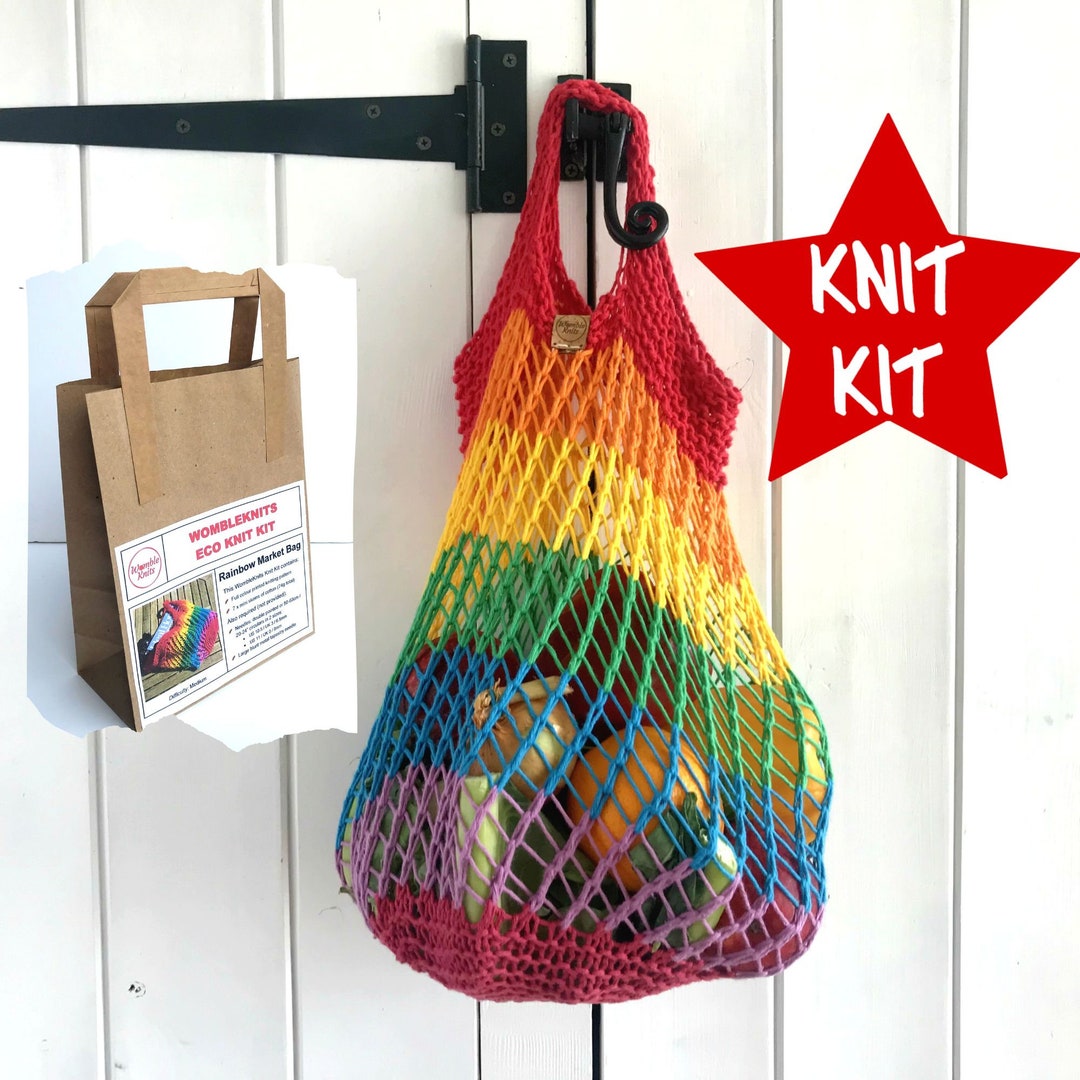 Knitting Kit Rainbow Wool Bamboo Knitting Needles Kids Knitting