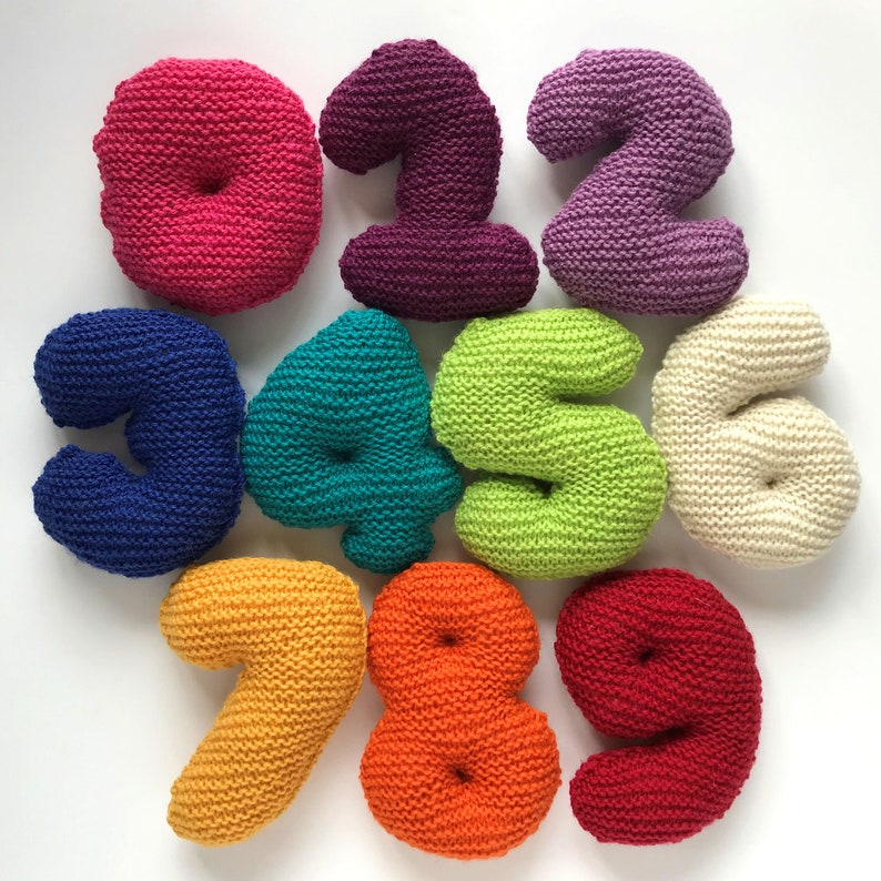 Numbers KNITTING PATTERN, Bubble Writing Numbers, Instant Digital