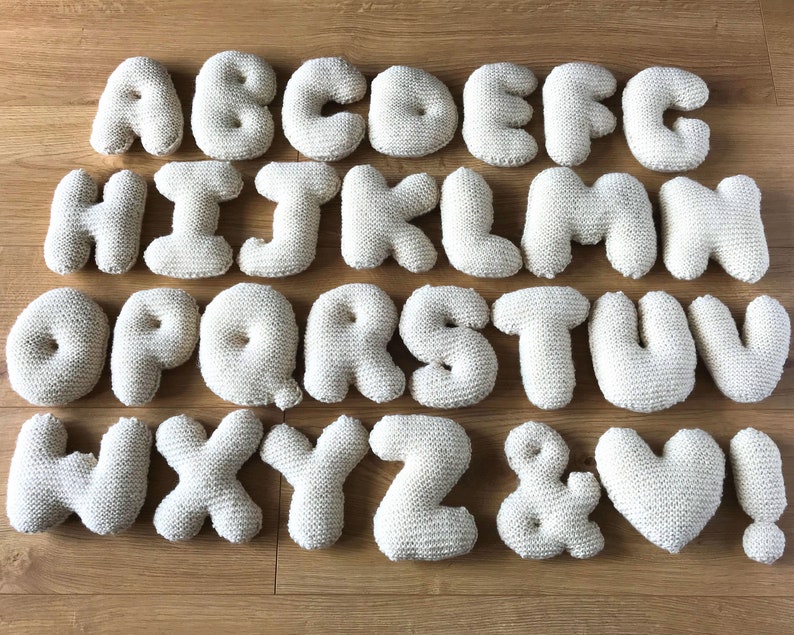 Bubble Writing Knit Alphabet KNITTING PATTERN instant digital image 10