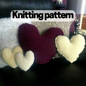 Puffy Heart Knitting Pattern: Beginner-Friendly Valentine Cushion or Washcloth (Digital Download)
