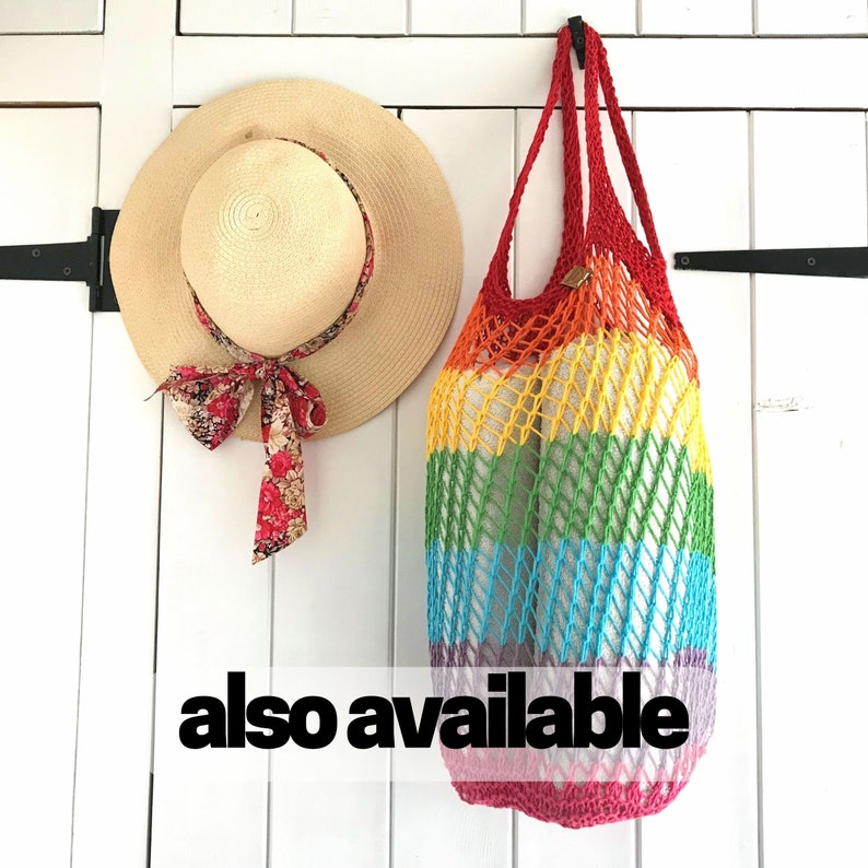 Large beach bag, cotton crochet shoulder bag, handmade net grocery bag, eco French market tote, rustic mesh shopping bag, summer tote image 8