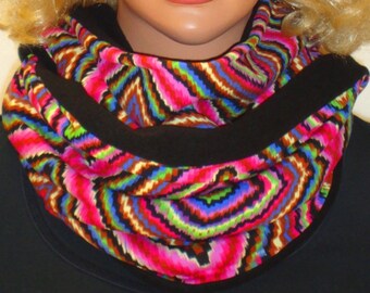 Tube scarf reversible loop/tube scarf "Neonraute-Fleece" Round scarf Winter scarf Neon colors Gifts Christmas Rainbow colors