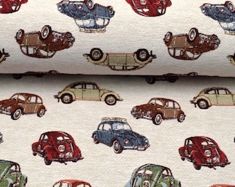 1 m/22.95 euros tapestry fabric VW Beetle decoration curtains cushions bags cult beetle car made in EU by the meter decoration