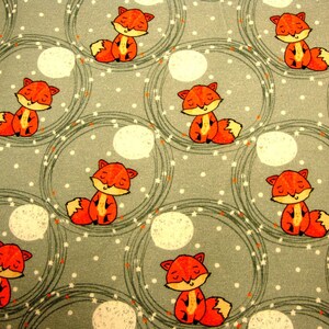 1m /21,95 Euro Baumwolljerseydruck Schlaf Gut Fuchs mintgraumeliert limitierte Auflage Tierprint Kreise Wolken Kinderstoff Jungs Meterware Bild 3