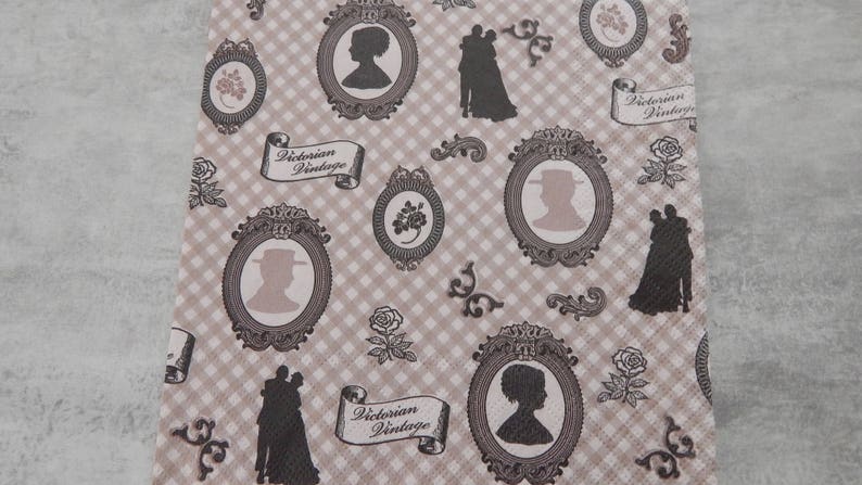 SERVIETTE PAPIER VINTAGE image 1