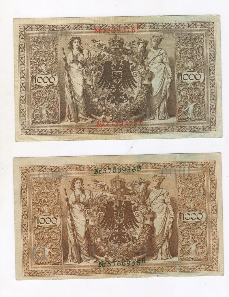 1000 Reichsmark Banknote Deutschland 1910 Etsy 1000 Reichsmark Banknote Deutschland 1910 Etsy