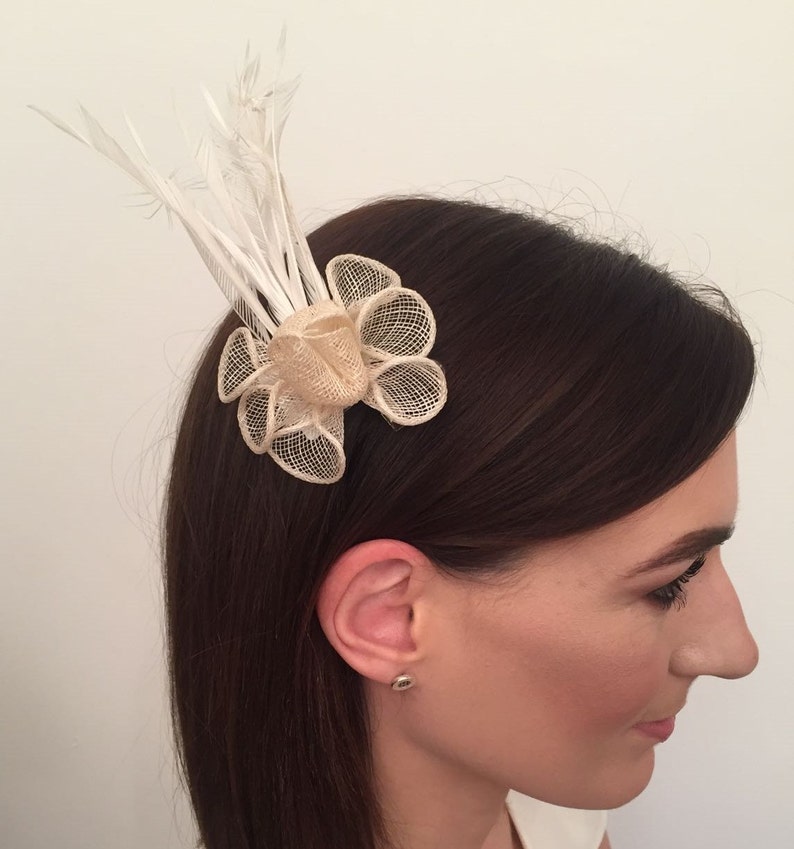 Bridal Hair Accessories Natural Brown Feather Fascinator For