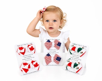 Mix & Match Mini Country Bows | Flag Hair Bow Sets | Dual Heritage Kids Hair Accessories | Soccer Game Day Mini’s | Independence Day Bows