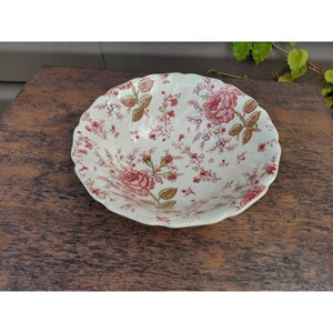Johnson Bros Rose Chintz 8 1/4&quot; Open Vegetable Serving Bowl