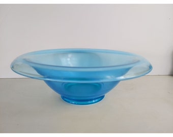 Vintage Rolled Rim Elegant Glass Centerpiece Bowl