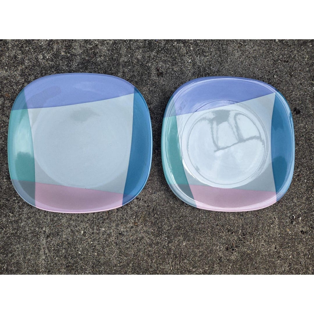 ミカズキッチン プレート 2 Mikasa Tempo Eighty Video Square Ceramic Dinner Plates Pastel