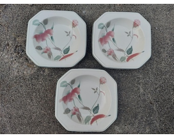 3 ciotole per zuppa con bordo in seta Mikasa Flowers