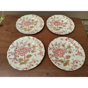 4 Johnson Bros Rose Chintz Bread & Butter Plates