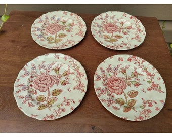 4 Johnson Bros Rose Chintz Bread & Butter Plates