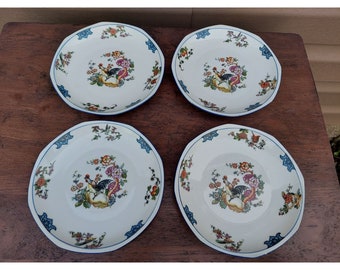 4 Altrohlau ALT580 Rooster 6 1/8" Bread Plates Czechoslovakia