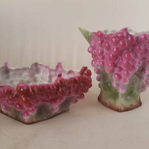 Antique Grapes Design Sugar & Creamer Jug 1902