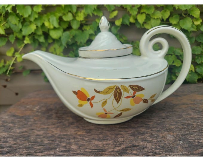 Vintage Halls Aladdin Teapot W/ Lid & Infuser Autumn Leaf Jewel Tea - Etsy