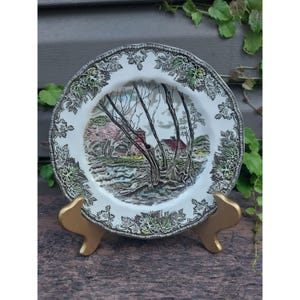 Johnson Bros. Friendly Village Drilled Tidbit Tray Plate 7 7/8&quot; Willow by the Brook