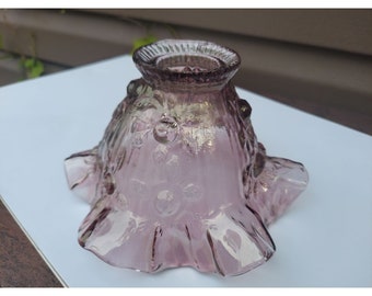 Vintage Fenton Home Interiors Fairy Lamp Shade Cabbage Dusty Rose
