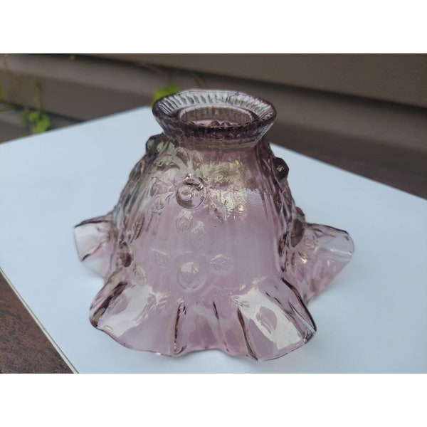 Vintage Fenton Home Interiors Fairy Lamp Shade Cabbage Dusty Rose