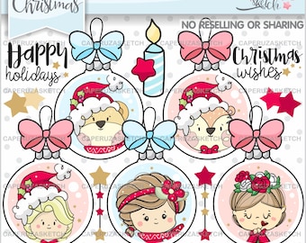 Christmas Clipart, Christmas Graphics, COMMERCIAL USE, Christmas Balls, Christmas Party, Christmas Girl, Christmas Images