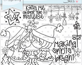 Christmas Coloring Pages, Christmas Stamps, Christmas Clipart, COMMERCIAL USE, Christmas Images, Christmas Decor, Christmas for Print