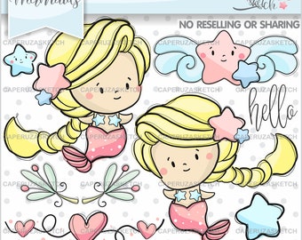 Mermaid Clipart, Mermaid Graphics, Princess Clipart, COMMERCIAL USE, Princess Graphics, Mermaid Clip Art, Ocean Clipart, Mermaid Images