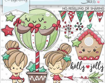 Christmas Clipart, Christmas Graphics, COMMERCIAL USE, Christmas Party, Christmas Girl, Season Clip Art, Seasonal Clipart, Holiday Clipart