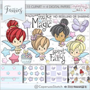 Clipart fée, clipart fées, usage commercial, clipart printemps, baguette magique des cliparts, clipart fée printemps, graphisme fée, fée Clip Art