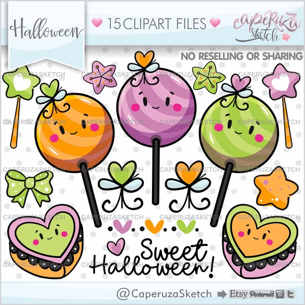 Halloween Clipart, Halloween Candies Clipart, COMMERCIAL USE, Candy Clipart, Candies Clipart, Halloween Graphics, Halloween Clip Art, Candy