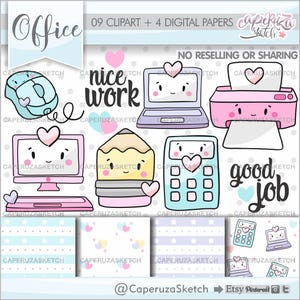 KOMMERZIELLE NUTZUNG, Planer Accessoires, Büro Accessoires, Computer Clipart, Büro Accessoires