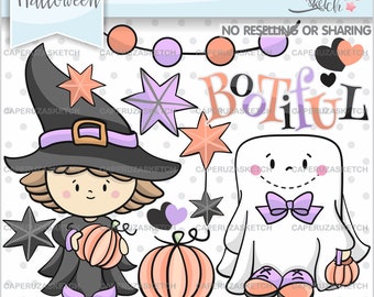 Halloween Clipart, Halloween Graphics, Witch Clipart, COMMERCIAL USE, Ghost Clipart, Halloween Decor, Halloween Images, Halloween Clip Art