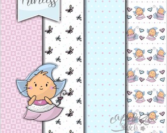 Mouse Digital Paper, COMMERCIAL USE, Princess Digital Paper, Princess Printable Paper, Princess Pattern, Princess