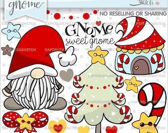 Christmas Clipart, Gnome Clipart, COMMERCIAL USE, Christmas Gnome, Clipart Christmas, Scandinavian Christmas Gnome, Scandinavian Gnome