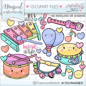 Musical Instruments Clipart, Musical Clipart, Musical Graphics, COMMERCIAL USE, Music Graphic, Music Clipart, Music Party, Orchestra Clipart image 1
