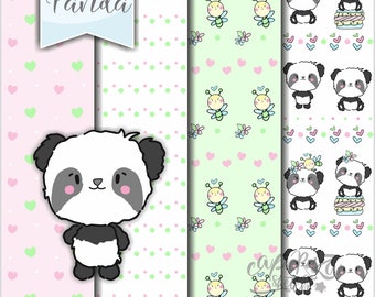 Panda Bear Digital Paper, Panda Bear Pattern, Panda Digital Paper, COMMERCIAL USE, Animal Pattern, Bear Digital Paper, Bear Pattern, Panda