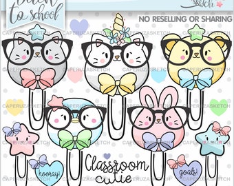 Paper Clip, School Clip Art, COMMERCIAL USE, Animal Clipart, Animal Graphics, School Supplies, Office Suplies, Nerd Clipart, Nerdy Clipart