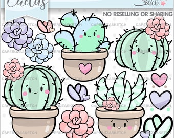 Cactus Clipart, Cactus Graphics, COMMERCIAL USE, Mexico Clipart, Plant Cliparts, Succulent Cliparts, Cacti Cliparts, Mexican Clipart, Cactus