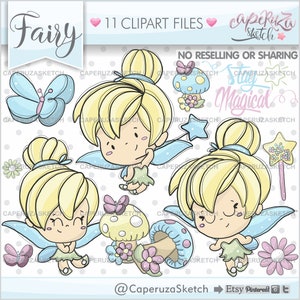 Fairy Clipart, Fairy Graphics, Spring Fairy Clipart, Spring Fairy Graphics, COMMERCIAL USE, Handrawn Clipart, Hand Drawn, Princess Clipart