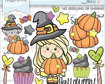 Halloween Clip Art, Witch Clipart, COMMERCIAL USE, Halloween Clipart, Witch Clip Art, Halloween Images, Halloween Party, Halloween Decor