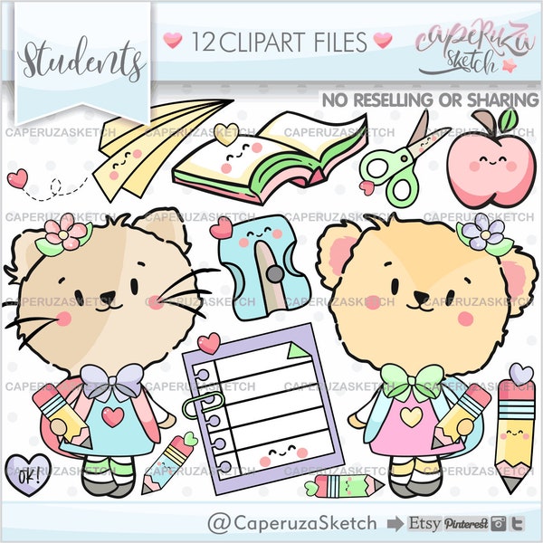 School Clipart, School Graphics, COMMERCIAL USE, Student Clipart, Teacher Clipart, School Stickers, Back to School Clipart, School Clip Art