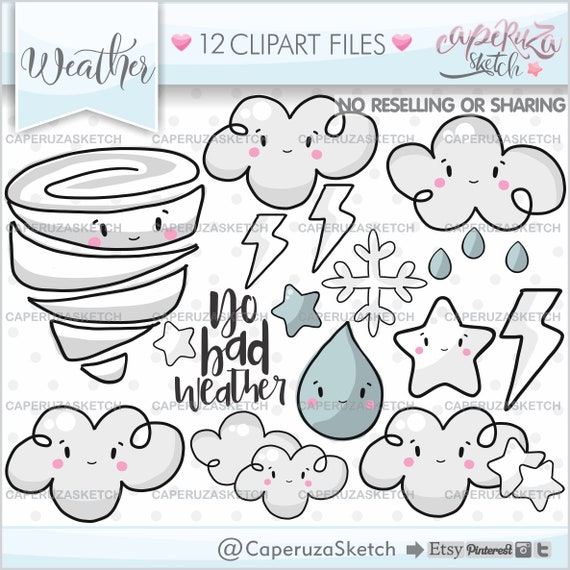 Download Free Weather Clipart Weather Graphics Forecast Clipart Etsy SVG Cut Files